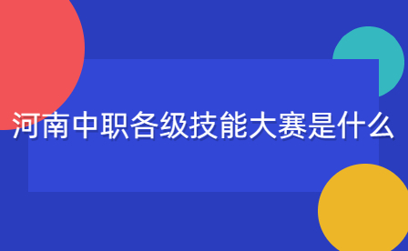 河南中职各级技能大赛